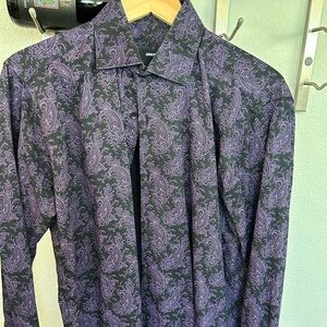 Men's Jared Lang Purple Paisley Shirt size M